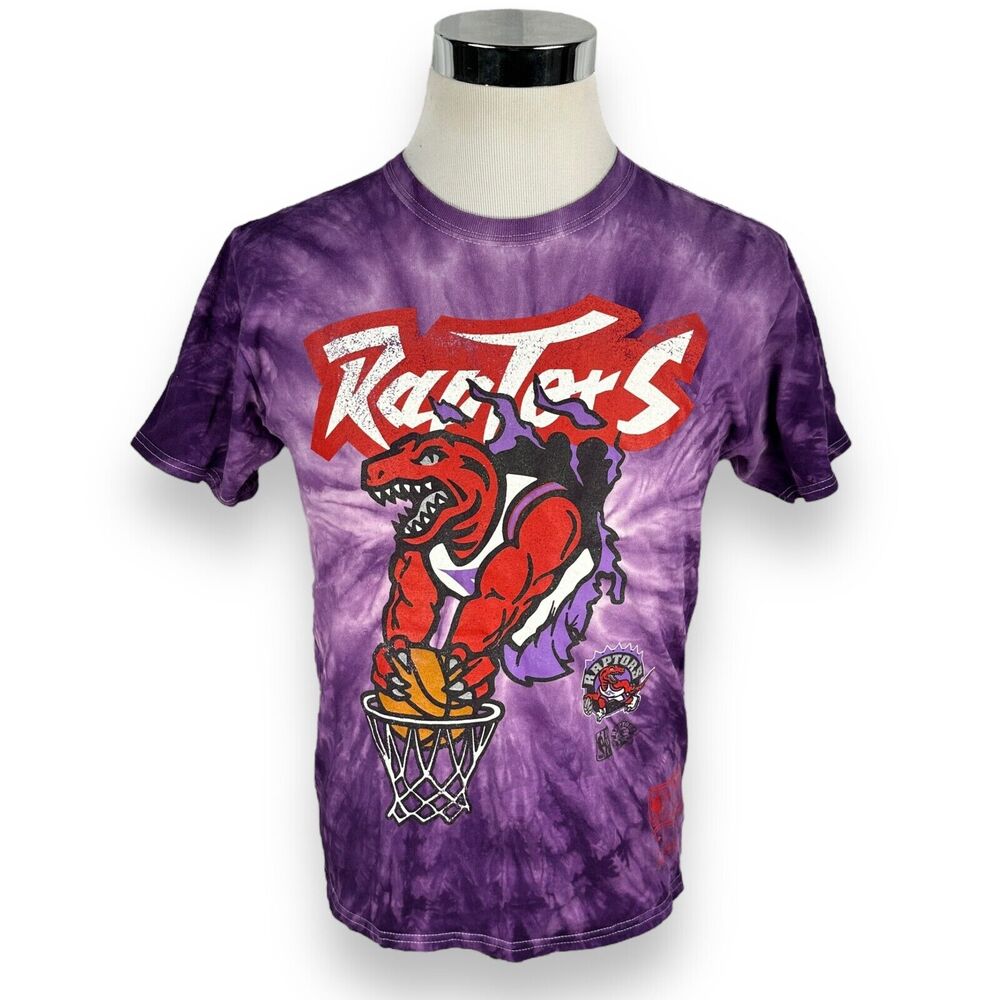 Mitchell & Ness Toronto Raptors T-Shirt Men's Medium Purple Tie Dye‎ NBA Cotton